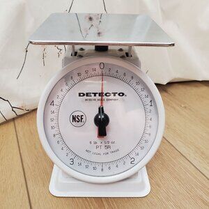 DETECTO Scale Restaurant Kitchen Top Loading Rotate Dial PT-5R 5 LB White Steel